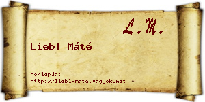 Liebl Máté névjegykártya